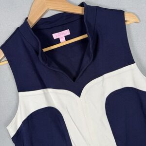 Lilly Pulitzer Mini Dress Blue White Pockets Sz 10